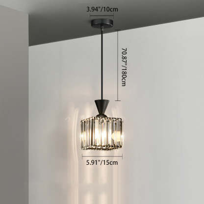 Contemporary Radiant Prismatic Crystal Pendant Light — Round / Gold / 110V-120V For US/CA