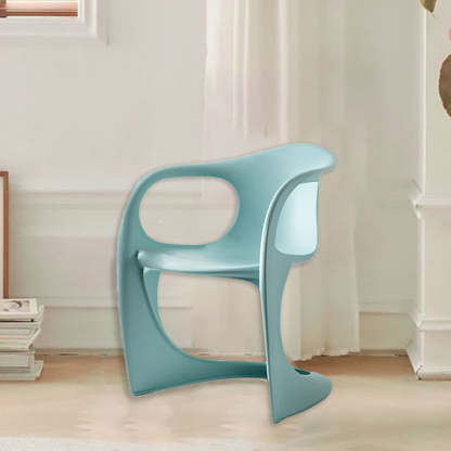 Scandinavian Curved Plastic Armchair — Green