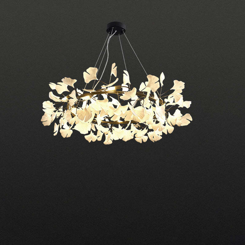 Nordic Iron Acrylic Ginkgo Chandelier