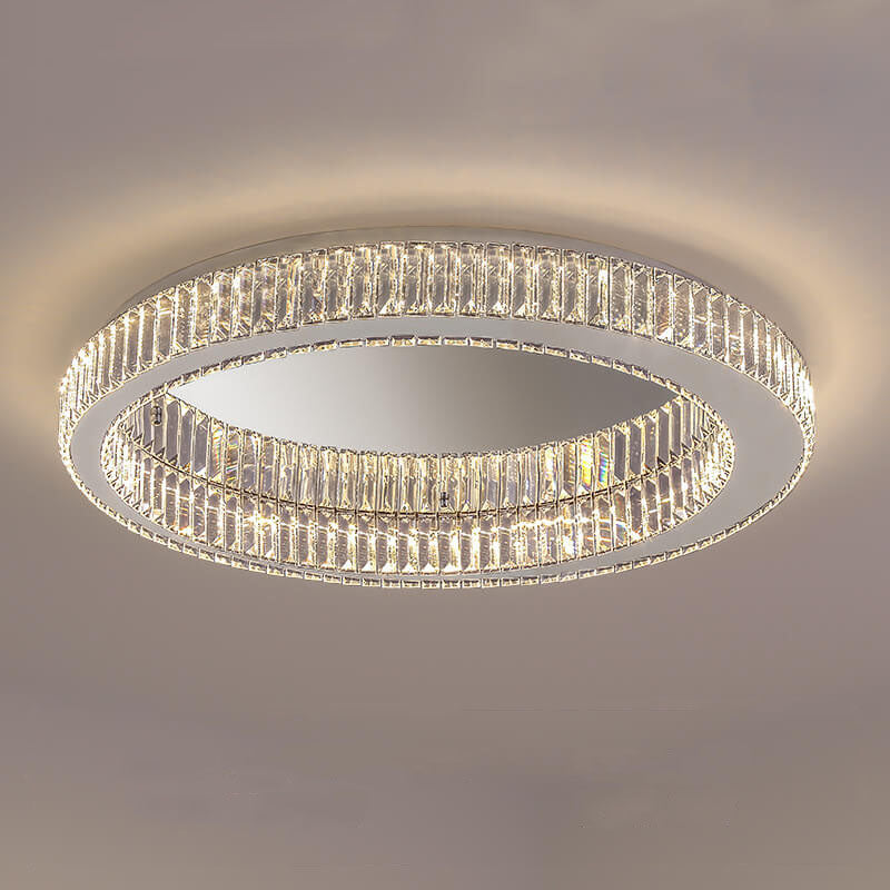 Modern Round Crystal LED Flush Mount Light — 220V-240V For UK/AU