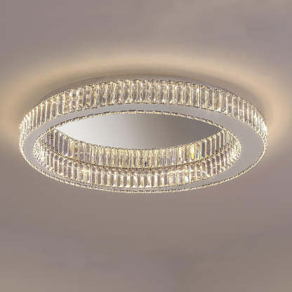 Modern Round Crystal LED Flush Mount Light — 220V-240V For UK/AU