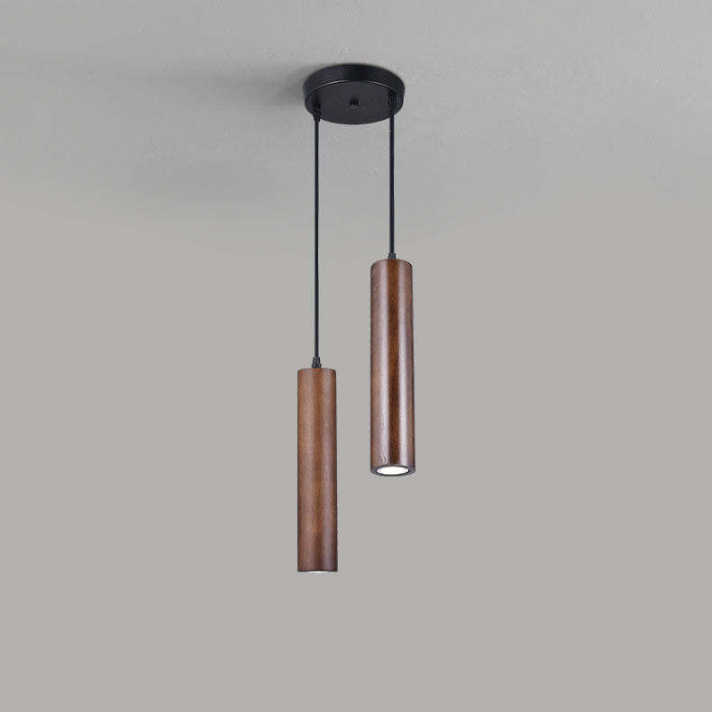 Minimalist Wood Cylinder LED Pendant Light