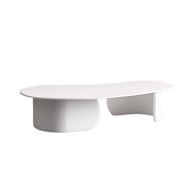 Minimalist Cashew Rock Slab Steel End Table