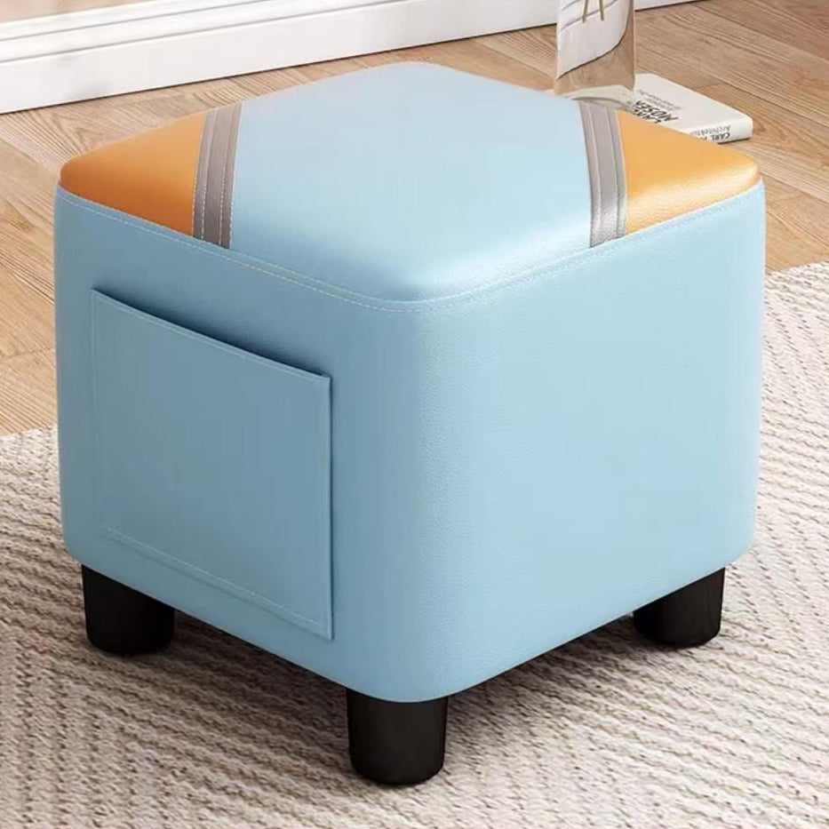 Scandinavian Tech Fabric Wood Low Stool