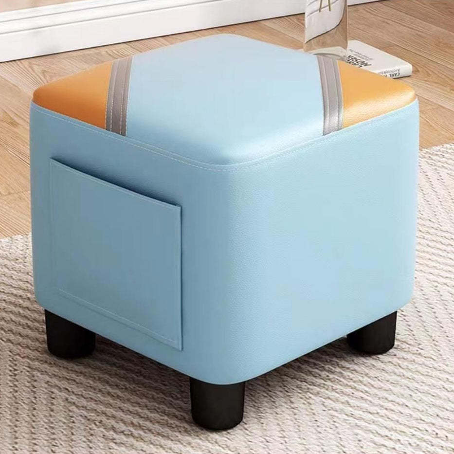 Scandinavian Tech Fabric Wood Low Stool