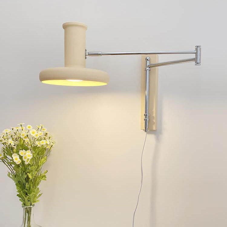 Nordic Minimalist Beige Swing Arm Sconce