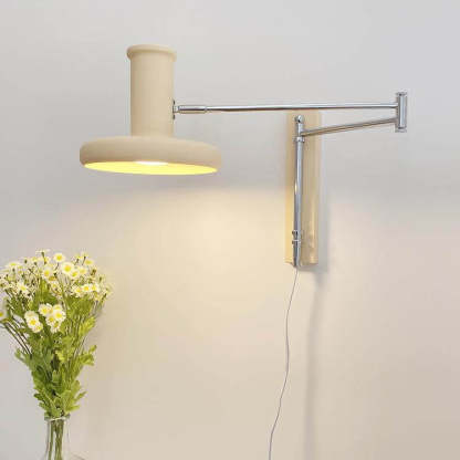 Nordic Minimalist Beige Swing Arm Sconce