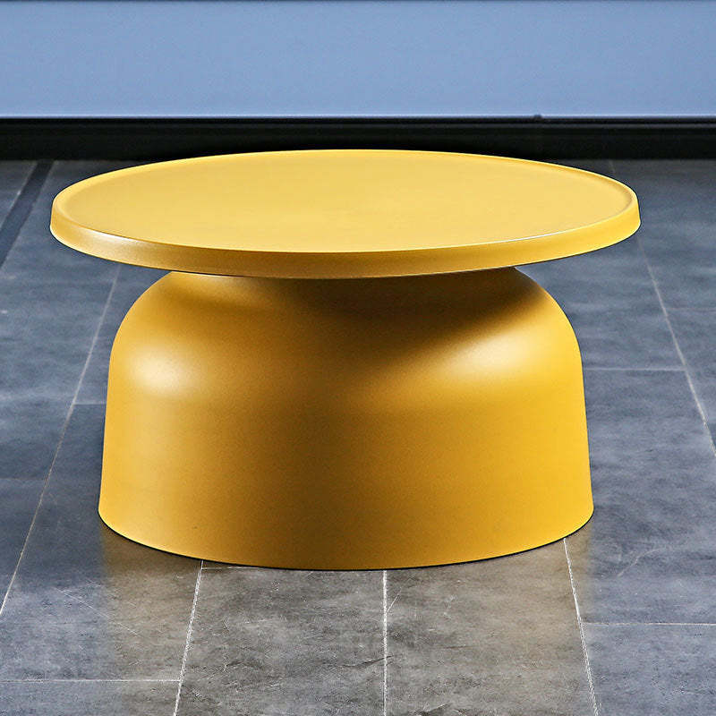 Minimalist Round Plastic Coffee Table — Gray