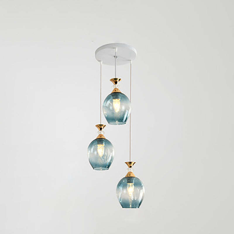 Nordic Gradient Glass Orb 1/3 Light Chandelier