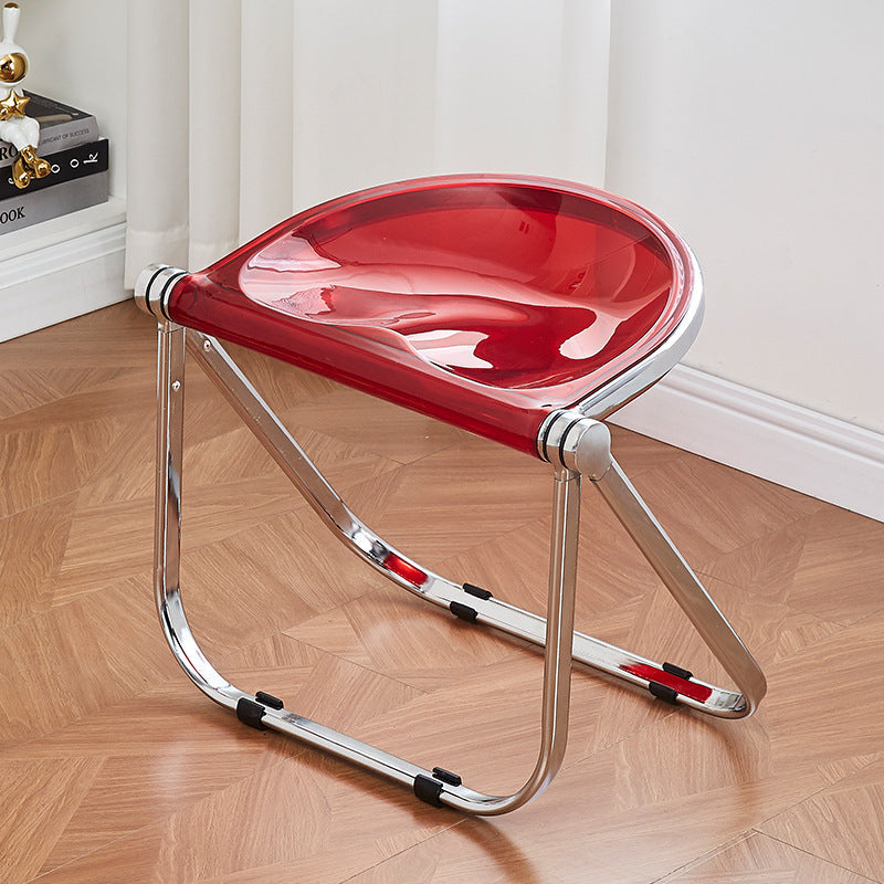 Contemporary Oval Plastic Iron Chair