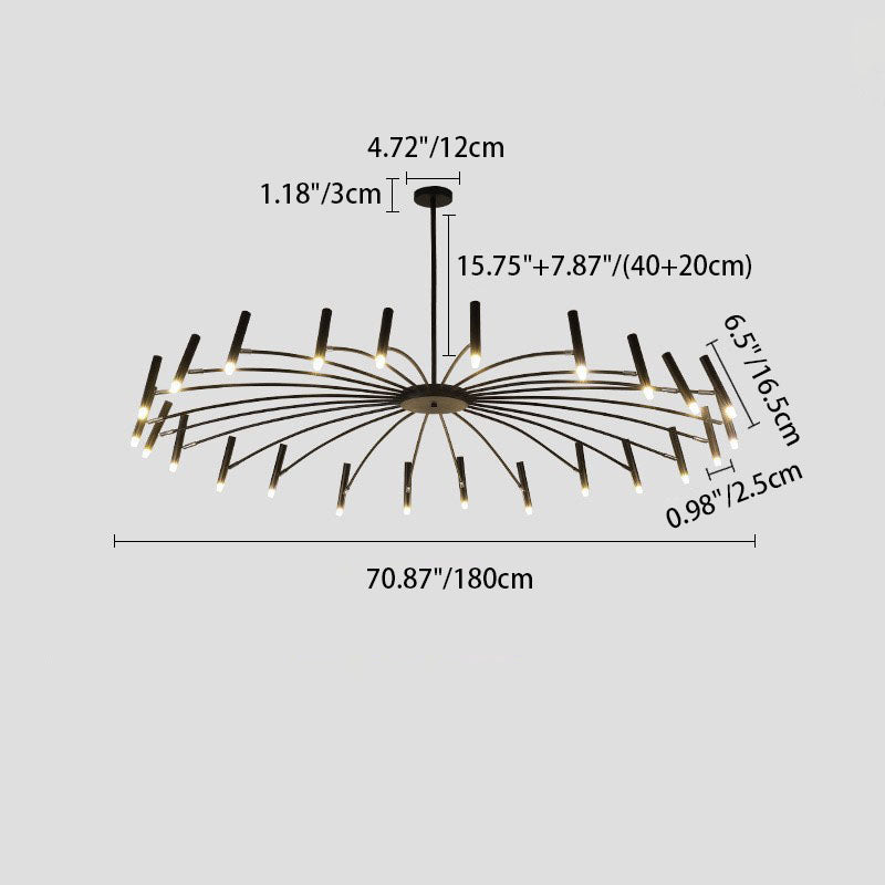 Scandinavian Radioactive Iron Aluminum Chandelier