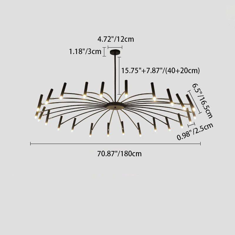 Scandinavian Radioactive Iron Aluminum Chandelier