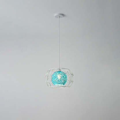 Nordic Woven Hemp Ball Iron Drum Pendant