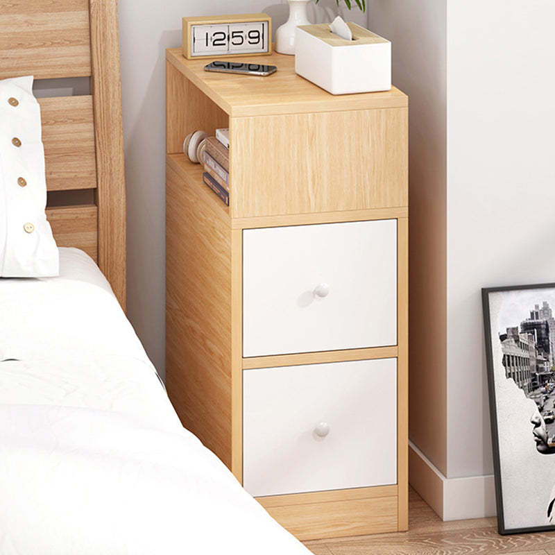 Scandinavian Artificial Panel 2-Drawer Nightstand