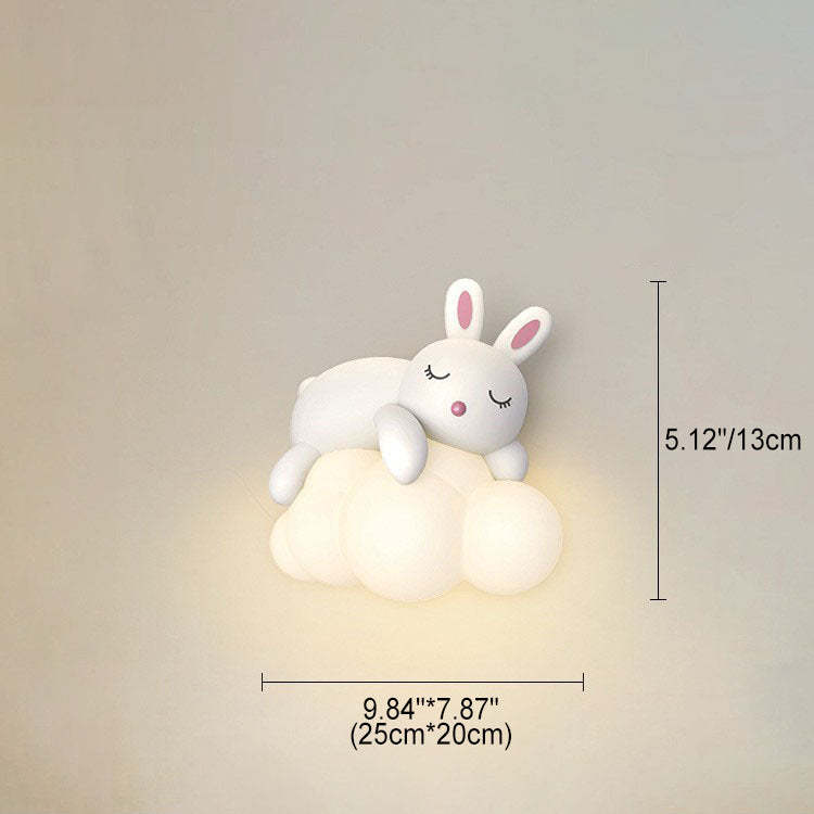 Nordic Kids Resin Bear Rabbit LED Sconce