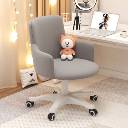 Minimalist Velvet Steel Rotatable Desk Chair — Orange - Fabric
