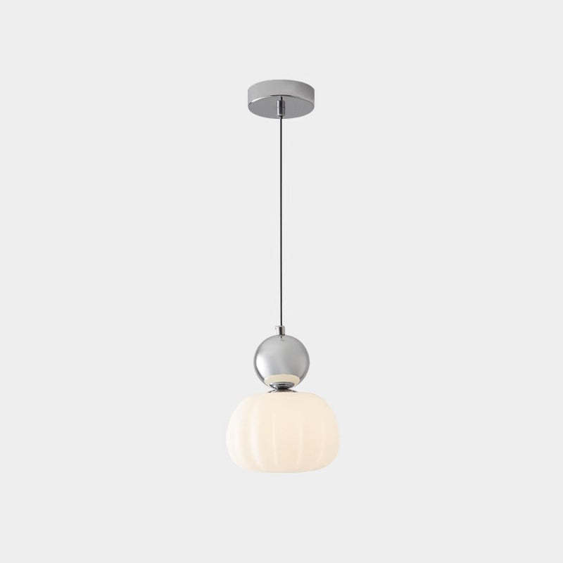 Minimalist Pumpkin Iron Acrylic Pendant Light — Silver / 110V-120V For US/CA