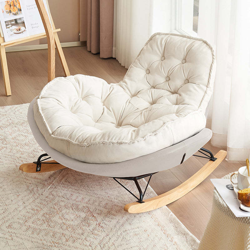 Nordic Tufted Velvet Rocking Chair — White