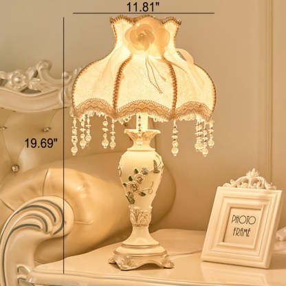 European Retro Carved Resin Fabric Alloy Lamp — C / Remote Control Switch / 220V-240V For UK/AU