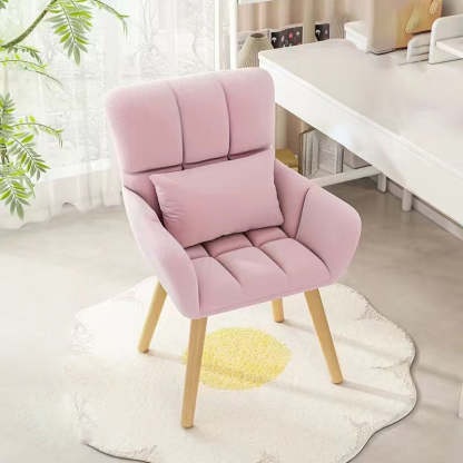Houndstooth Flannel Tapered Leg Vanity Stool — Pink