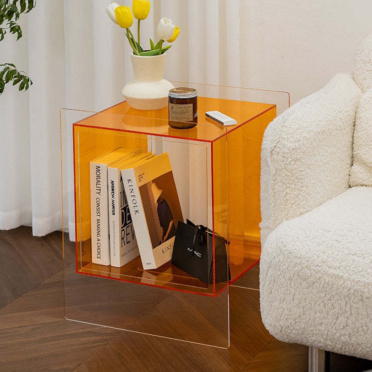 Minimalist Acrylic Nightstand — Black