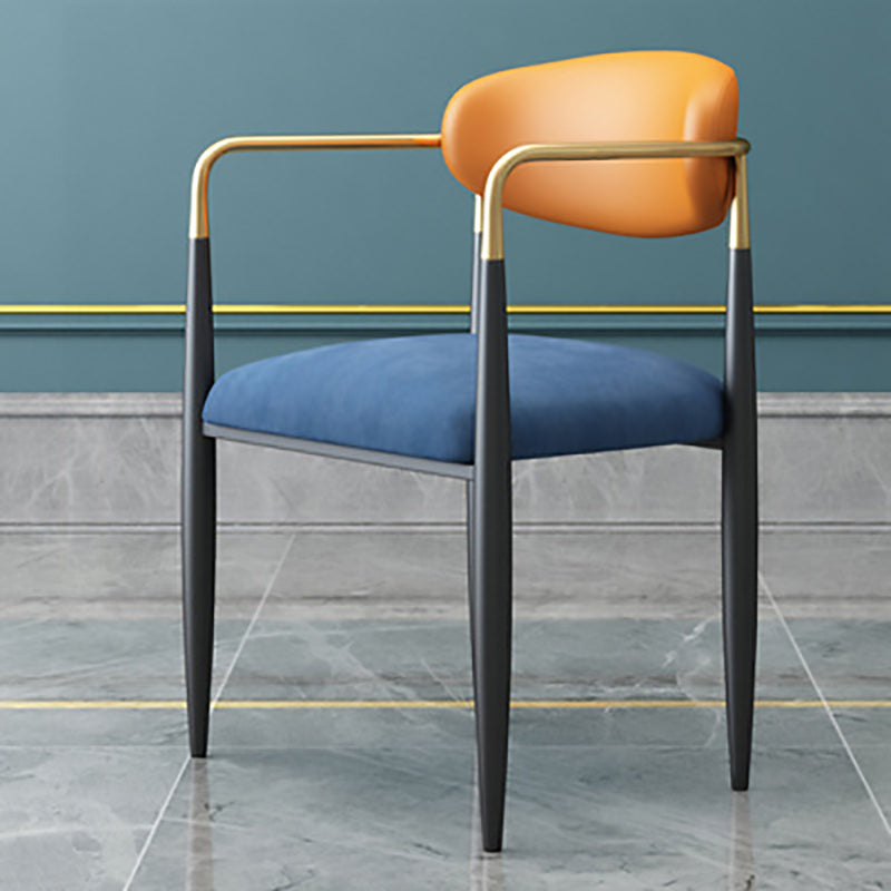 Contemporary Square Velvet Upholstered Dining Chair — Green Seat   White Backrest