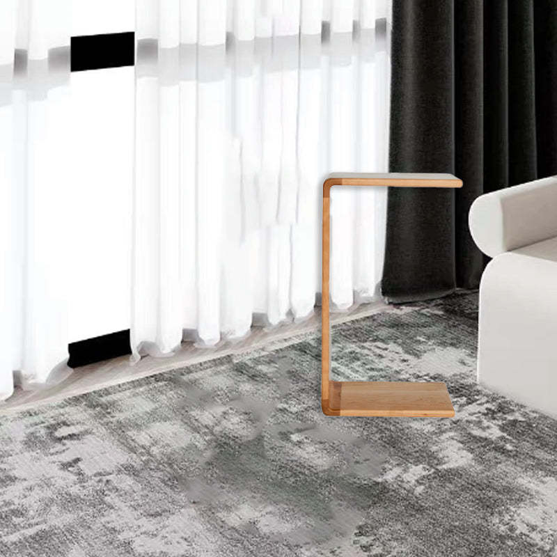 Nordic C-Shaped Walnut End Table
