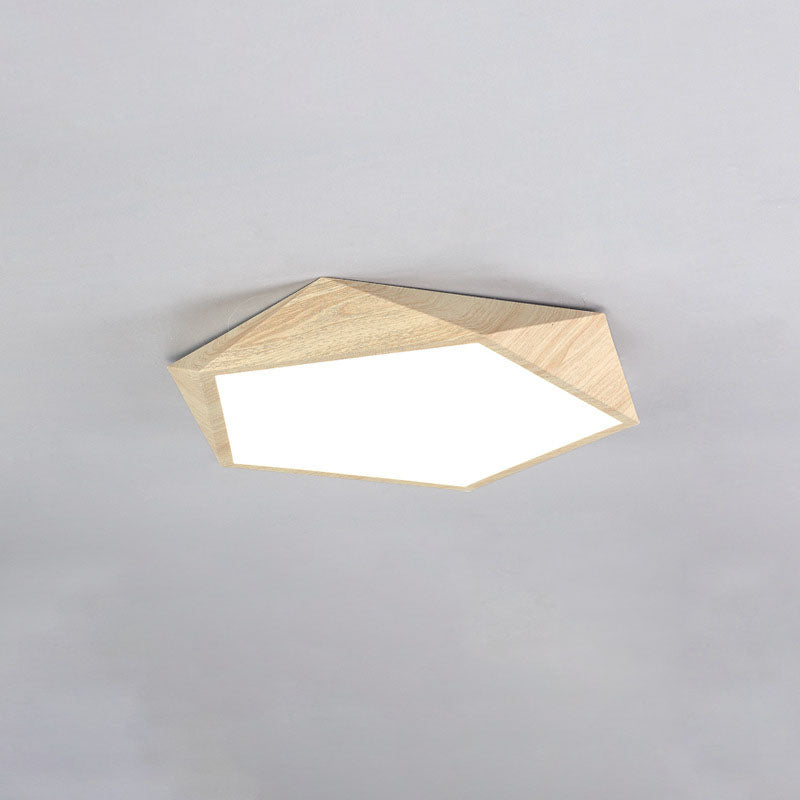 Nordic Irregular Pentagonal Iron LED Flush Mount Light