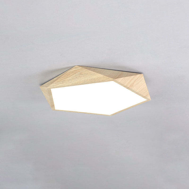 Nordic Irregular Pentagonal Iron LED Flush Mount Light