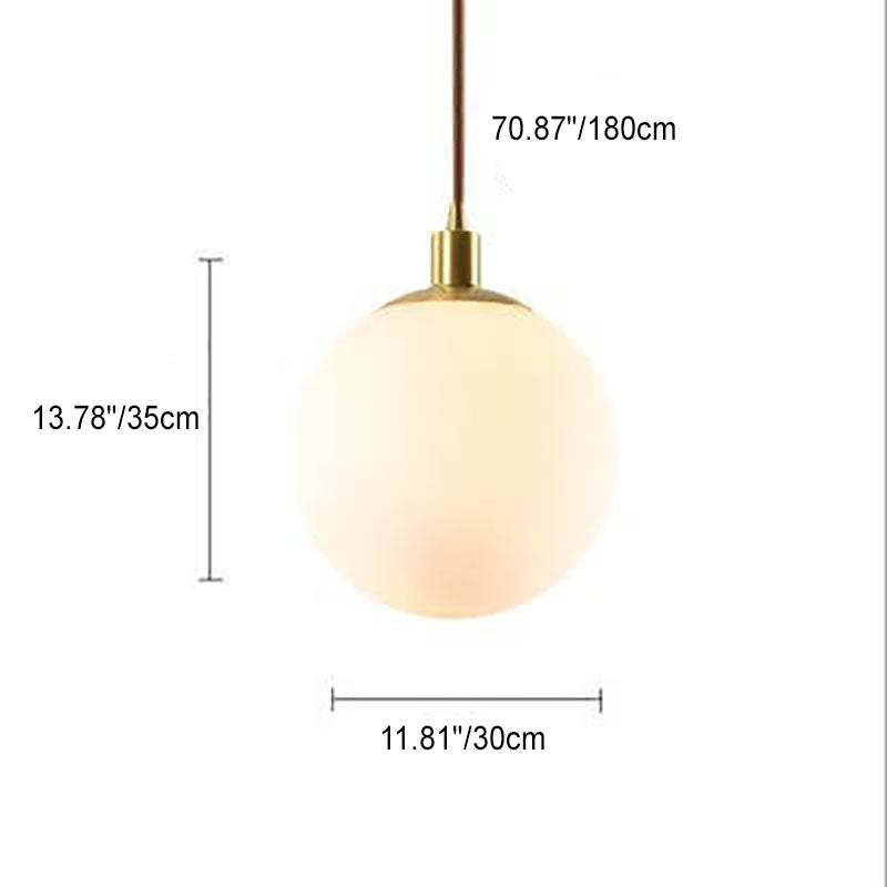 Nordic Minimalist White Orb Pendant Light