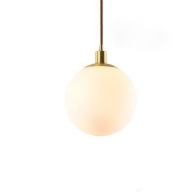 Nordic Minimalist Milky Glass Ball Pendant Light