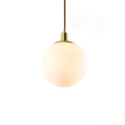 Nordic Minimalist Milky Glass Ball Pendant Light
