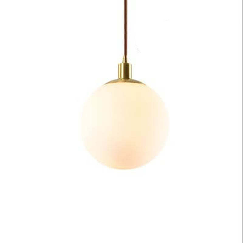 Nordic Minimalist White Orb Pendant Light
