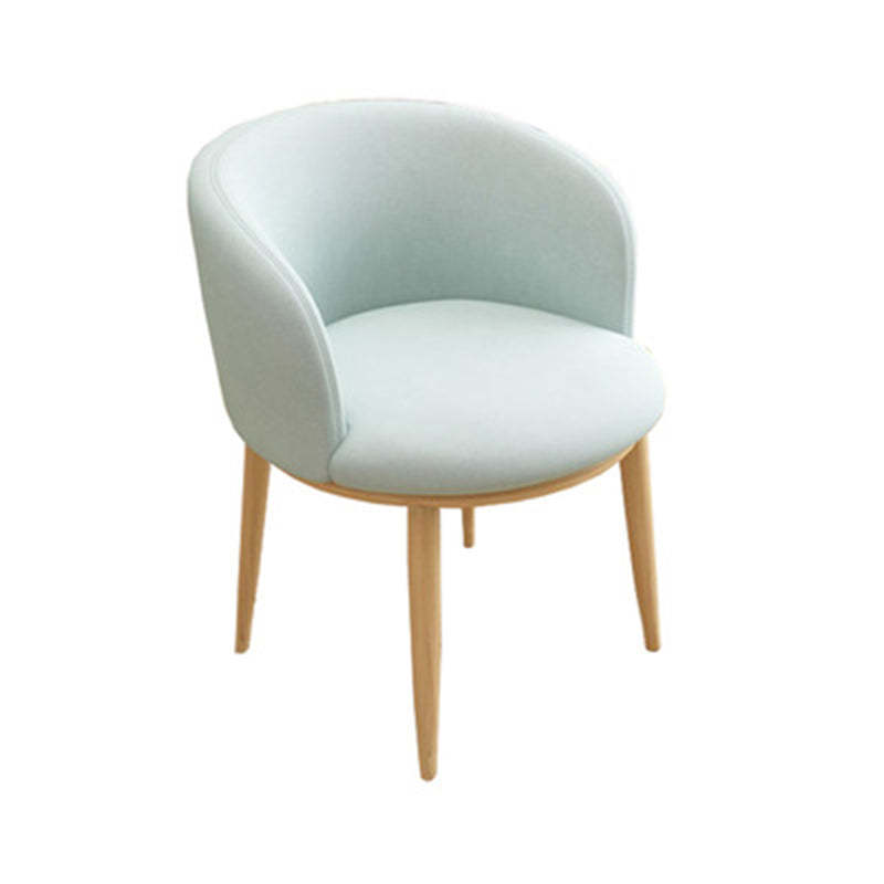 Lighom nordic flannel curved wood vanity stools — Lake Blue