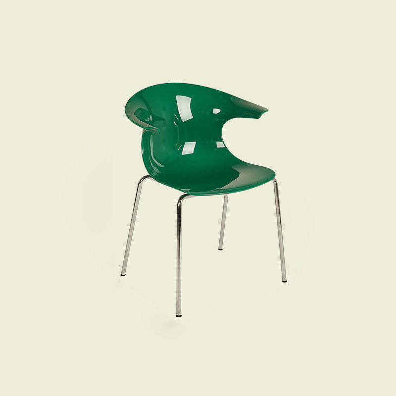 Minimalist Curved Plastic Metal Dining Chair
