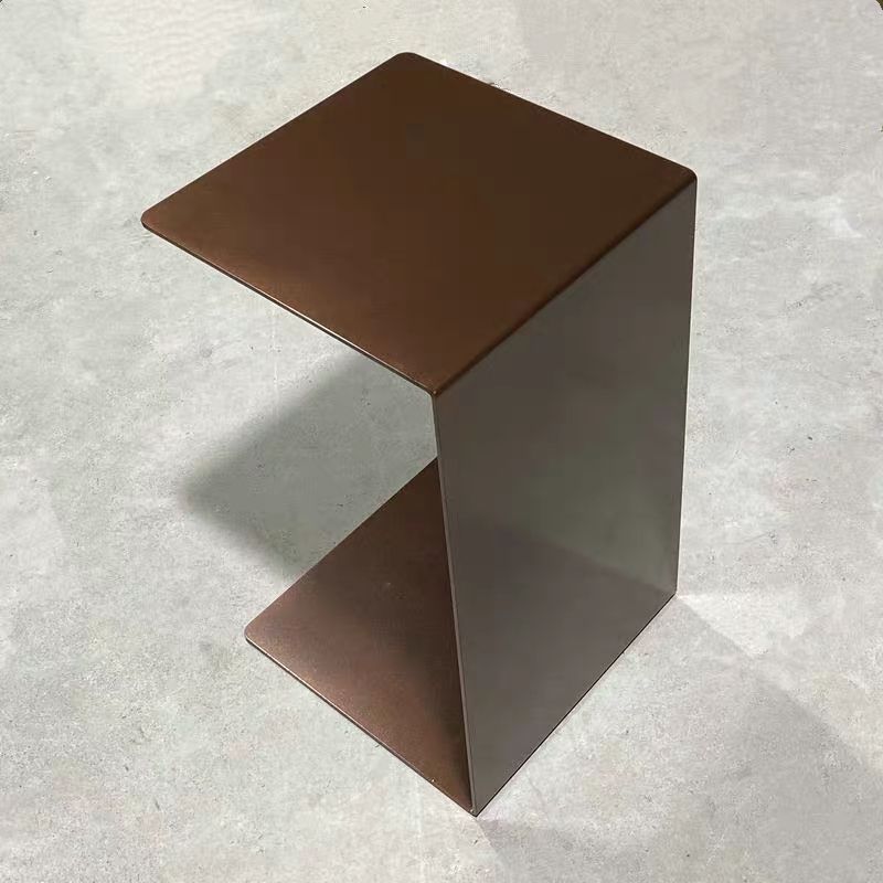 Minimalist Rectangular Steel End Table — Black
