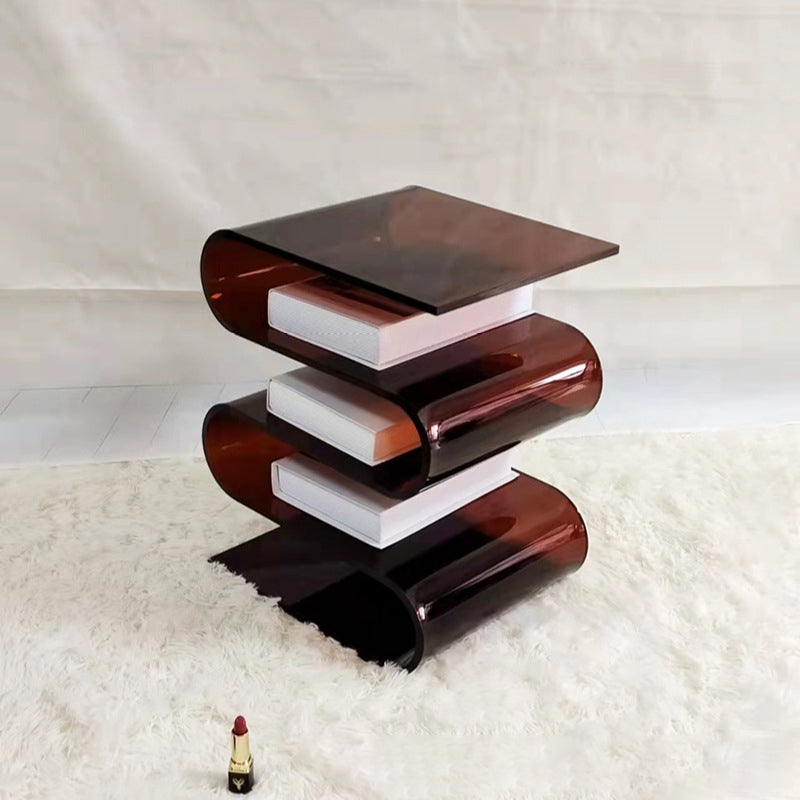 Minimalist Curved Acrylic End Table 5-Tier