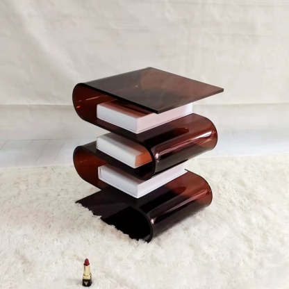 Minimalist Curved Acrylic End Table 5-Tier