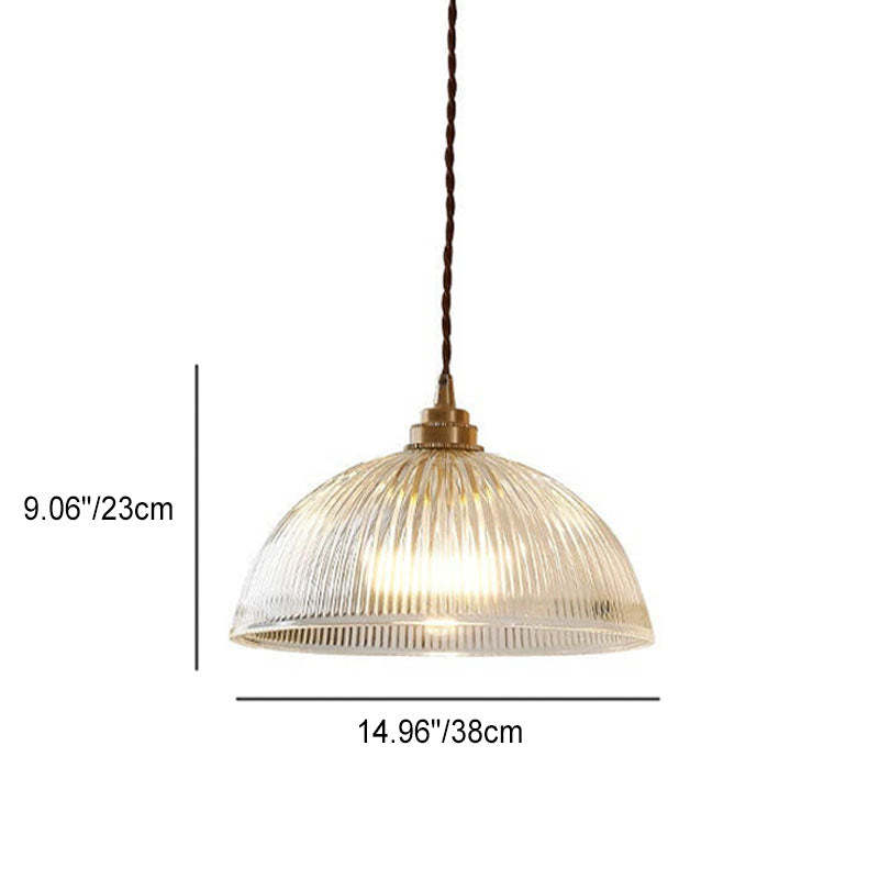 Modern Clear Glass Dome Pot Lid Pendant