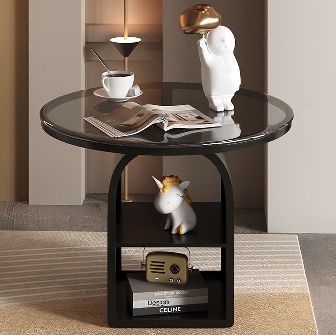 Minimalist Glass Iron 3-Tier Coffee Table