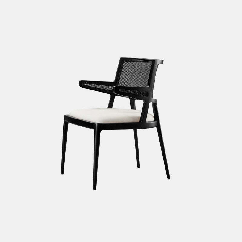 Chinese Woven Leather Wood Dining Chair