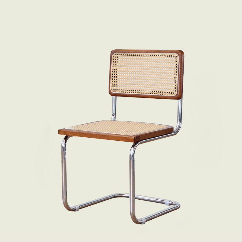 Scandinavian Curved Rattan Iron Dining Chair