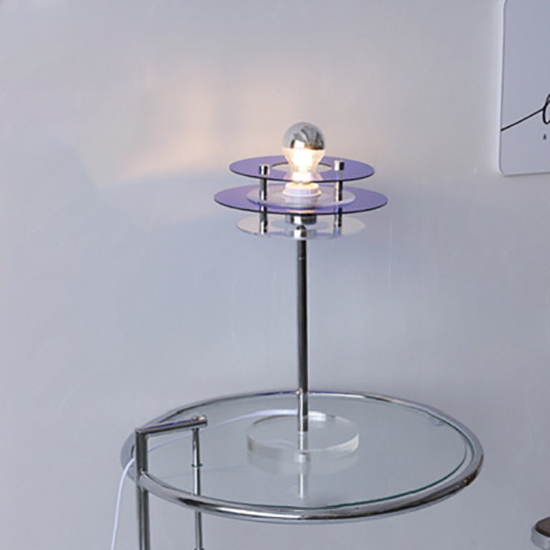 Mid-Century Flying Saucer Iron Acrylic Lamp