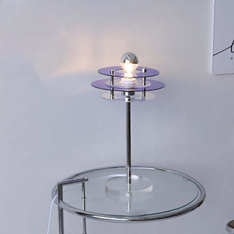 Mid-Century Flying Saucer Iron Acrylic Lamp