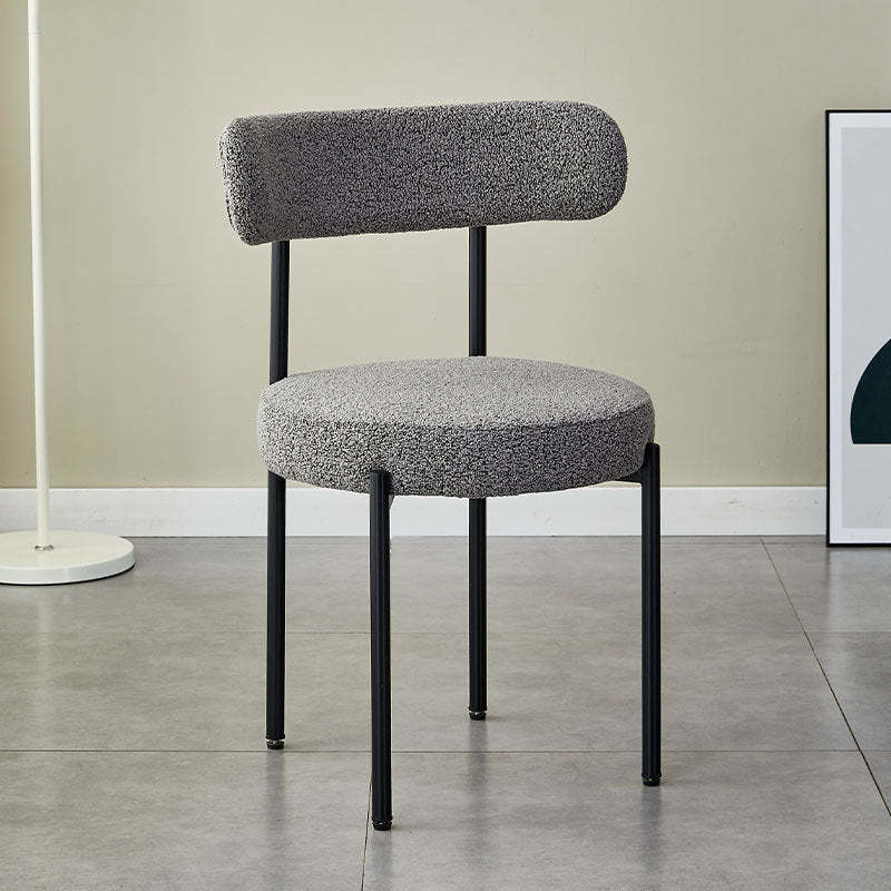 Nordic Round Fabric Metal Dining Chair