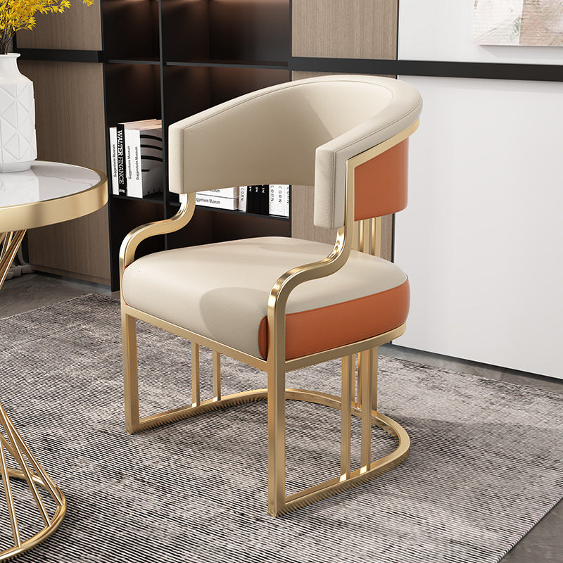 Modern Arch Leather Iron Dining Chair