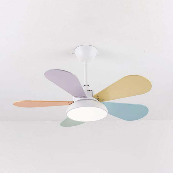 Simple Colorful Fan Leaf Kids Fan Light