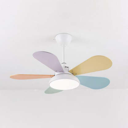 Simple Colorful Fan Leaf Kids Fan Light
