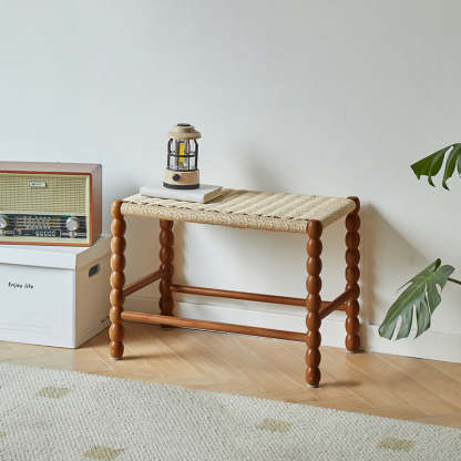 Vintage Wood Kraft Rope Coffee Table