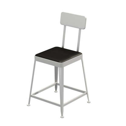Minimalist Leather Iron Bar Stool